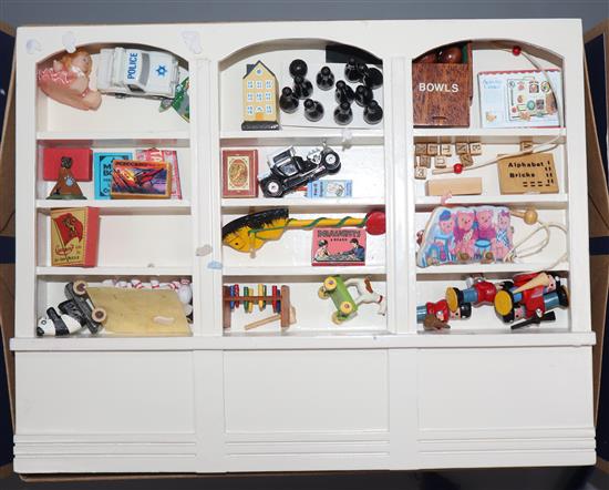 A dolls house shop / house contents